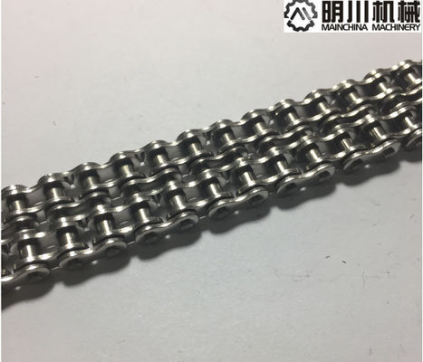 Silver 25H Stainless Conveyor Chain With 6.35mm Pitch